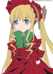 Rating: Safe Score: 0 Tags: 1girl auto_tagged blonde_hair blue_eyes bonnet bow bowtie dress green_bow image long_hair long_sleeves looking_at_viewer red_dress shinku sidelocks simple_background solo twintails white_background User: admin