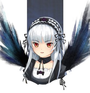 Rating: Safe Score: 0 Tags: 1girl bangs black_ribbon black_wings detached_collar dress feathered_wings feathers flower frills hairband image lolita_fashion long_hair long_sleeves looking_at_viewer red_eyes ribbon rose silver_hair solo suigintou upper_body wings User: admin