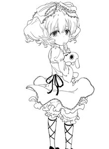 Rating: Safe Score: 0 Tags: 1girl bloomers blush bow dress eyebrows_visible_through_hair frills greyscale hair_bow hinaichigo holding_stuffed_toy image long_sleeves looking_at_viewer monochrome ribbon short_hair solo standing striped stuffed_animal stuffed_bunny tears underwear User: admin