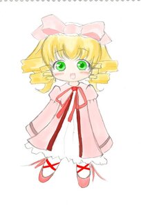 Rating: Safe Score: 0 Tags: 1girl :d blonde_hair blush bow dress drill_hair full_body green_eyes hina_ichigo hinaichigo image long_sleeves looking_at_viewer open_mouth pink_bow pink_footwear red_footwear ribbon shoes short_hair simple_background smile solo standing striped white_background User: admin