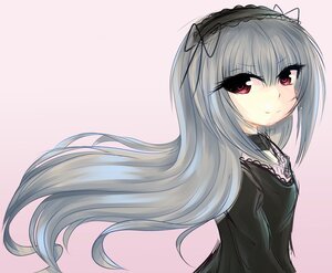 Rating: Safe Score: 0 Tags: 1girl bangs black_dress closed_mouth dress eyebrows_visible_through_hair frills hairband image long_hair long_sleeves looking_at_viewer pink_background red_eyes silver_hair simple_background smile solo suigintou upper_body very_long_hair User: admin