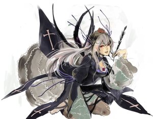 Rating: Safe Score: 0 Tags: 1girl 8981 bad_id bad_pixiv_id dress feathers flower frills hair_ornament hairband image long_hair long_sleeves red_eyes rose rozen_maiden silver_hair solo suigintou weapon white_hair wings User: admin