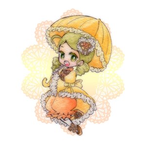 Rating: Safe Score: 0 Tags: 1girl blonde_hair bow dress drill_hair flower frills full_body green_eyes green_hair hair_ornament holding_umbrella image kanaria long_sleeves open_mouth parasol solo standing striped umbrella User: admin