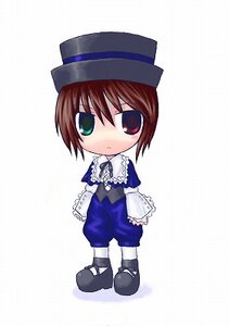 Rating: Safe Score: 0 Tags: 1girl blue_dress bow bowtie brown_hair chibi dress frills full_body green_eyes hat heterochromia image long_sleeves looking_at_viewer red_eyes short_hair simple_background solo souseiseki standing top_hat white_background User: admin