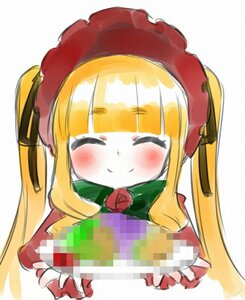 Rating: Safe Score: 0 Tags: 1girl ^_^ bangs blonde_hair blush bonnet closed_eyes closed_mouth image long_hair mosaic_censoring photo rose shinku sidelocks smile solo traditional_media twintails upper_body User: admin