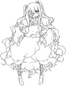 Rating: Safe Score: 0 Tags: 1girl boots cross-laced_footwear dress eyepatch flower full_body greyscale image kirakishou lace-up_boots long_hair long_sleeves looking_at_viewer monochrome smile solo very_long_hair User: admin