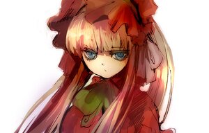 Rating: Safe Score: 0 Tags: 1girl bangs blonde_hair blue_eyes bow bowtie closed_mouth dress hat image long_hair looking_at_viewer red_dress shinku simple_background solo white_background User: admin