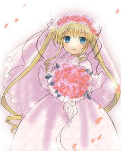 Rating: Safe Score: 0 Tags: 1girl artist_request blonde_hair blue_eyes blush bouquet bridal_veil bride dress drill_hair flower holding holding_bouquet image long_hair long_sleeves looking_at_viewer lowres petals pink_flower pink_rose red_flower red_rose rose rose_petals rozen_maiden shinku smile solo twintails veil very_long_hair wedding_dress white_dress wind User: admin