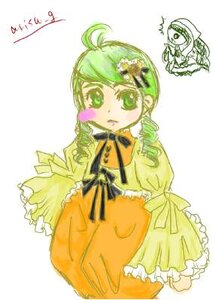 Rating: Safe Score: 0 Tags: 1girl ahoge apron dress drill_hair frills full_body green_eyes green_hair image kanaria long_sleeves ribbon simple_background solo standing striped twin_drills white_background yellow_dress User: admin