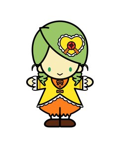 Rating: Safe Score: 0 Tags: 1girl bow dress full_body green_hair hat image kanaria orange_dress simple_background solo standing white_background yellow_dress User: admin