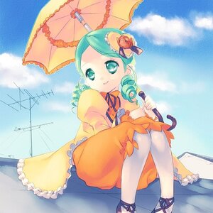 Rating: Safe Score: 0 Tags: 1girl day dress drill_hair flower frills hair_ornament holding_umbrella image kanaria long_sleeves parasol ribbon rose sitting sky smile solo twin_drills umbrella User: admin