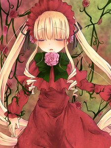 Rating: Safe Score: 0 Tags: 1girl blonde_hair blush bow bowtie closed_eyes dress flower image long_hair pink_flower pink_rose plant red_dress red_flower red_rose rose shinku sleeping solo thorns twintails vines User: admin