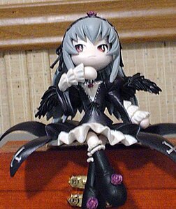 Rating: Safe Score: 0 Tags: 1girl black_dress black_wings doll dress flower frills hairband long_hair long_sleeves looking_at_viewer photo pink_eyes rose silver_hair sitting solo suigintou wings User: admin