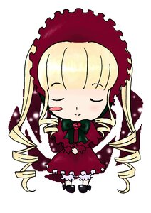 Rating: Safe Score: 0 Tags: 1girl auto_tagged blonde_hair blush bonnet bow chibi closed_eyes dress drill_hair image long_hair long_sleeves shinku solo white_background User: admin