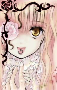 Rating: Safe Score: 0 Tags: 1girl blonde_hair close-up flower food image kirakishou rose solo white_rose yellow_eyes User: admin