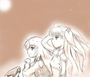 Rating: Safe Score: 0 Tags: 2girls ahoge fur_trim image kirakishou long_hair long_sleeves monochrome multiple_girls pair smile suigintou two_side_up User: admin