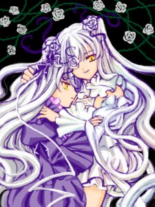 Rating: Safe Score: 0 Tags: 2girls barasuishou black_rose dress flower frills image kirakishou long_hair multiple_girls pair purple_rose rose silver_hair thorns very_long_hair vines white_flower white_rose yellow_eyes User: admin