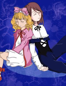 Rating: Safe Score: 0 Tags: blonde_hair bow brown_hair closed_eyes dress hair_bow hina_ichigo hinaichigo image long_sleeves pair pink_bow pink_dress ribbon short_hair sitting sleeping souseiseki star_(sky) starry_sky User: admin