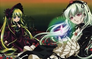 Rating: Safe Score: 0 Tags: 2girls black_dress blonde_hair blue_eyes bonnet bow dress flower frills hairband image lolita_fashion long_hair long_sleeves looking_at_viewer multiple_girls pair red_dress red_eyes red_flower rose shinku silver_hair suigintou twintails very_long_hair wings User: admin