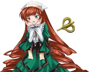 Rating: Safe Score: 0 Tags: 1girl :d brown_hair commentary_request dress drill_hair frills green_dress green_eyes head_scarf heterochromia image long_hair long_sleeves looking_at_viewer mtyy open_mouth photoshop_(medium) red_eyes rozen_maiden simple_background smile solo suiseiseki twin_drills very_long_hair white_background User: admin