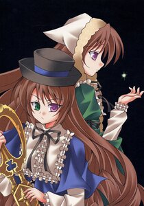 Rating: Safe Score: 0 Tags: 2girls back-to-back brown_hair dress frills green_eyes hat head_scarf heterochromia image long_hair long_sleeves looking_at_viewer multiple_girls pair siblings sisters souseiseki suiseiseki twins very_long_hair User: admin