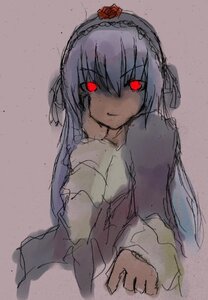 Rating: Safe Score: 0 Tags: 1girl bangs bare_shoulders dress eyebrows_visible_through_hair flower hairband image long_hair long_sleeves looking_at_viewer red_eyes red_flower red_rose rose sketch solo suigintou veil User: admin