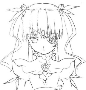 Rating: Safe Score: 0 Tags: 1girl barasuishou dress expressionless flower frown greyscale hair_ribbon image long_hair looking_at_viewer monochrome ribbon rose serious simple_background solo upper_body white_background User: admin