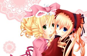 Rating: Safe Score: 0 Tags: 2girls blonde_hair blue_eyes blush bow drill_hair green_eyes hina_ichigo hinaichigo image long_hair looking_at_viewer multiple_girls pair pink_bow shinku twin_drills twintails User: admin