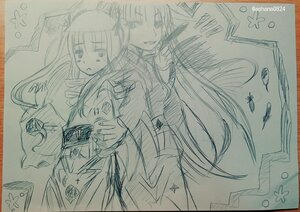 Rating: Safe Score: 0 Tags: 2girls akemi_homura graphite_(medium) hair_ribbon image long_hair magical_girl monochrome multiple_girls pair photo ribbon shinku sketch suigintou traditional_media User: admin