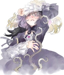 Rating: Safe Score: 0 Tags: 1girl blush dress frilled_sleeves frills image jewelry long_hair long_sleeves moruga photoshop_(medium) plant purple_eyes purple_hair ribbon ring rozen_maiden silver_hair solo suigintou vines white_background wings User: admin