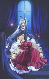 Rating: Safe Score: 0 Tags: 2girls blonde_hair blue_eyes bow curtains dress drill_hair frills image indoors long_hair long_sleeves looking_at_viewer multiple_girls pair red_dress shinku sitting suigintou twin_drills twintails very_long_hair window User: admin