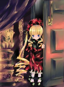 Rating: Safe Score: 0 Tags: 1girl blonde_hair blue_eyes bow curtains dress drill_hair image long_hair long_sleeves looking_at_viewer red_dress shinku sitting solo twin_drills twintails User: admin