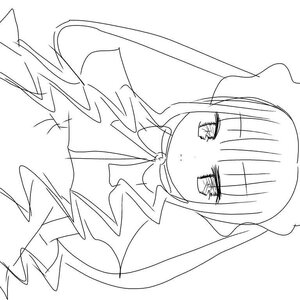 Rating: Safe Score: 0 Tags: 1girl auto_tagged bangs blunt_bangs blush bow capelet closed_mouth dress eyebrows_visible_through_hair greyscale image lineart long_hair long_sleeves looking_at_viewer monochrome shinku sidelocks simple_background solo striped upper_body white_background User: admin