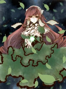 Rating: Safe Score: 0 Tags: 1girl breasts dress flower frills green_dress green_eyes image leaf long_hair long_sleeves looking_at_viewer outstretched_arm petals pink_hair ribbon rose_petals solo suiseiseki very_long_hair User: admin