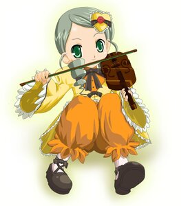 Rating: Safe Score: 0 Tags: 1girl bow_(instrument) dress frills green_eyes guitar holding_instrument image instrument kanaria long_sleeves music playing_instrument ribbon sitting solo violin User: admin