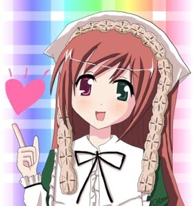 Rating: Safe Score: 0 Tags: 1girl :d blush green_eyes heart heterochromia image index_finger_raised long_sleeves looking_at_viewer open_mouth smile solo suiseiseki upper_body User: admin