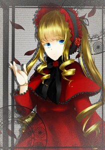 Rating: Safe Score: 0 Tags: 1girl blonde_hair blue_eyes bow bowtie capelet dress drill_hair flower image long_hair long_sleeves looking_at_viewer red_capelet red_dress ringlets rose shinku solo twin_drills twintails User: admin