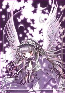 Rating: Safe Score: 0 Tags: 1girl angel_wings black_wings blush dress feathered_wings feathers flower frills hairband image lolita_fashion lolita_hairband long_hair long_sleeves looking_at_viewer ribbon rose silver_hair smile solo suigintou traditional_media very_long_hair white_wings wings User: admin