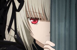 Rating: Safe Score: 0 Tags: 1girl bangs black_ribbon blonde_hair close-up face hair_ribbon image looking_at_viewer red_eyes ribbon simple_background solo suigintou User: admin