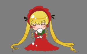 Rating: Safe Score: 0 Tags: 1girl blonde_hair bonnet chibi closed_eyes cup dress eating food full_body image long_hair long_sleeves red_dress saucer shinku solo teacup transparent_background twintails very_long_hair User: admin