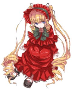 Rating: Safe Score: 0 Tags: 1girl blonde_hair blue_eyes bonnet bow bowtie capelet dress drill_hair flower image long_hair long_sleeves looking_at_viewer rose shinku simple_background sitting solo twin_drills twintails very_long_hair User: admin