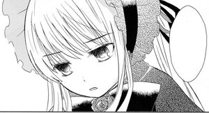 Rating: Safe Score: 0 Tags: 1girl bangs close-up eyebrows_visible_through_hair greyscale image long_hair looking_at_viewer monochrome parted_lips shinku simple_background solo suigintou white_background User: admin