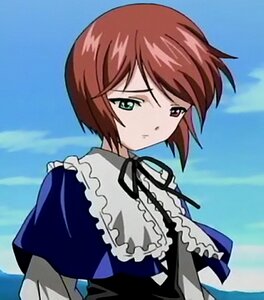 Rating: Safe Score: 0 Tags: 1girl brown_hair dress frills frown green_eyes image long_sleeves looking_at_viewer outdoors ribbon short_hair sky solo souseiseki upper_body User: admin
