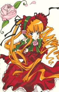 Rating: Safe Score: 0 Tags: 1girl blonde_hair blue_eyes bonnet bow bowtie dress drill_hair flower frills image long_hair long_sleeves pink_flower red_dress ribbon rose shinku solo twintails very_long_hair User: admin