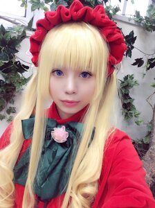 Rating: Safe Score: 0 Tags: 1girl bangs blonde_hair blue_eyes bonnet bug butterfly closed_mouth flower insect leaf lips long_hair looking_at_viewer plant realistic rose shinku solo upper_body User: admin