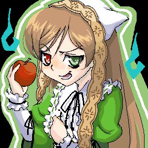 Rating: Safe Score: 0 Tags: 1girl :d apple brown_hair dress food fruit green_dress green_eyes heterochromia holding holding_food holding_fruit image long_hair long_sleeves open_mouth red_eyes smile solo suiseiseki upper_body User: admin