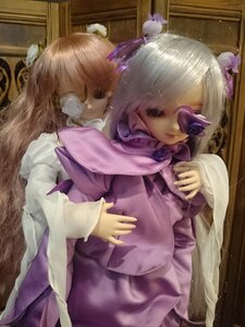 Rating: Safe Score: 0 Tags: 2girls closed_eyes doll dress flower hair_ornament long_sleeves multiple_dolls multiple_girls purple_dress scarf sleeping tagme User: admin
