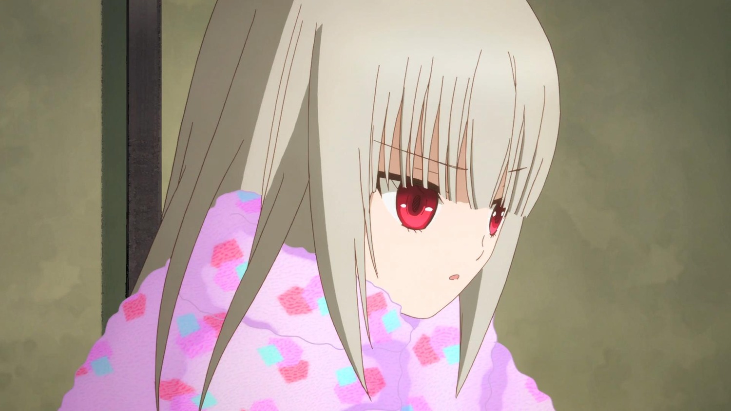 1girl :o bangs blunt_bangs eyebrows_visible_through_hair floral_print image japanese_clothes kimono long_hair looking_at_viewer red_eyes solo suigintou