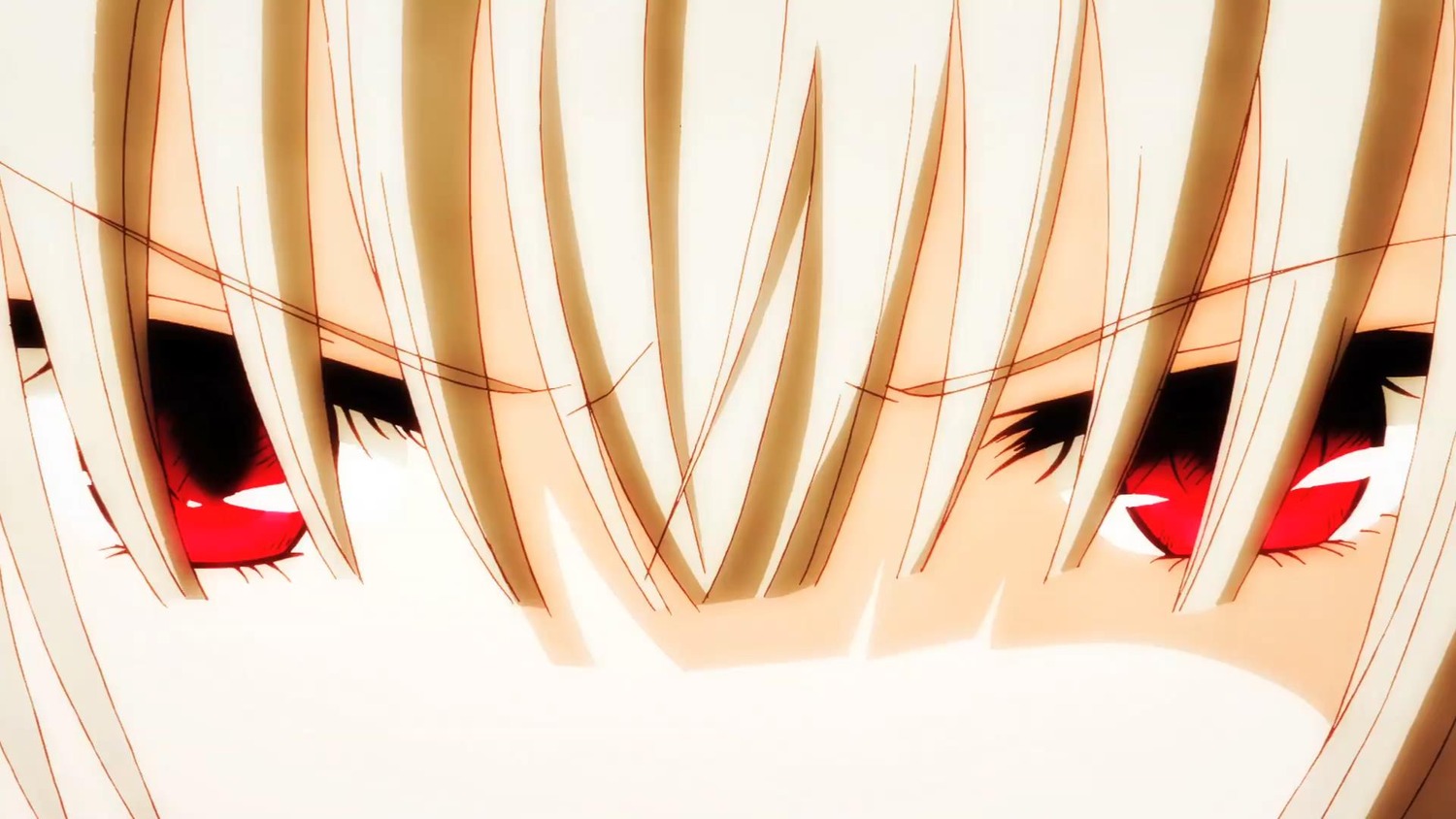 1girl blonde_hair blood close-up eyebrows_visible_through_hair face image red_eyes simple_background solo suigintou