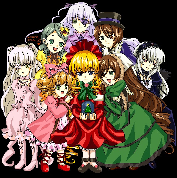 6+girls blonde_hair blue_dress blue_eyes bonnet bow brown_hair dress drill_hair everyone frills hairband hat hina_ichigo image kanaria long_hair long_sleeves multiple multiple_girls open_mouth pink_bow pink_dress shinku short_hair siblings silver_hair sisters smile souseiseki suigintou suiseiseki tagme twins twintails very_long_hair wings yellow_eyes